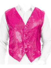 70s Costume Pink Sequin Vest - Mens Disco Costumes